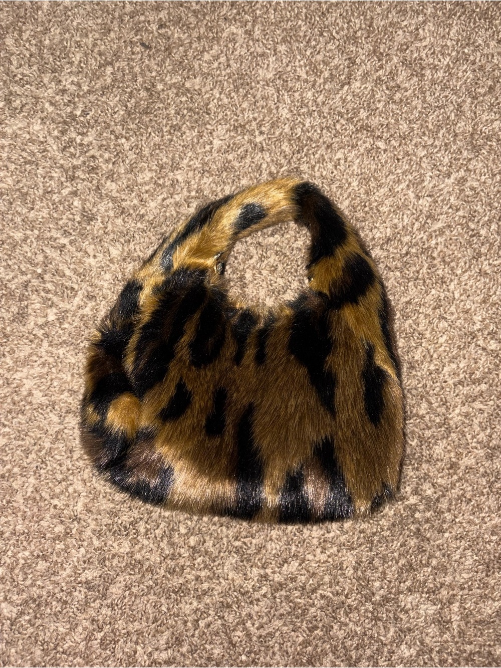 H&M Faux Fur Leopard Print Kids Bag - Brown & Black